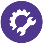 Icon image to show a cog wheel and a spanner
